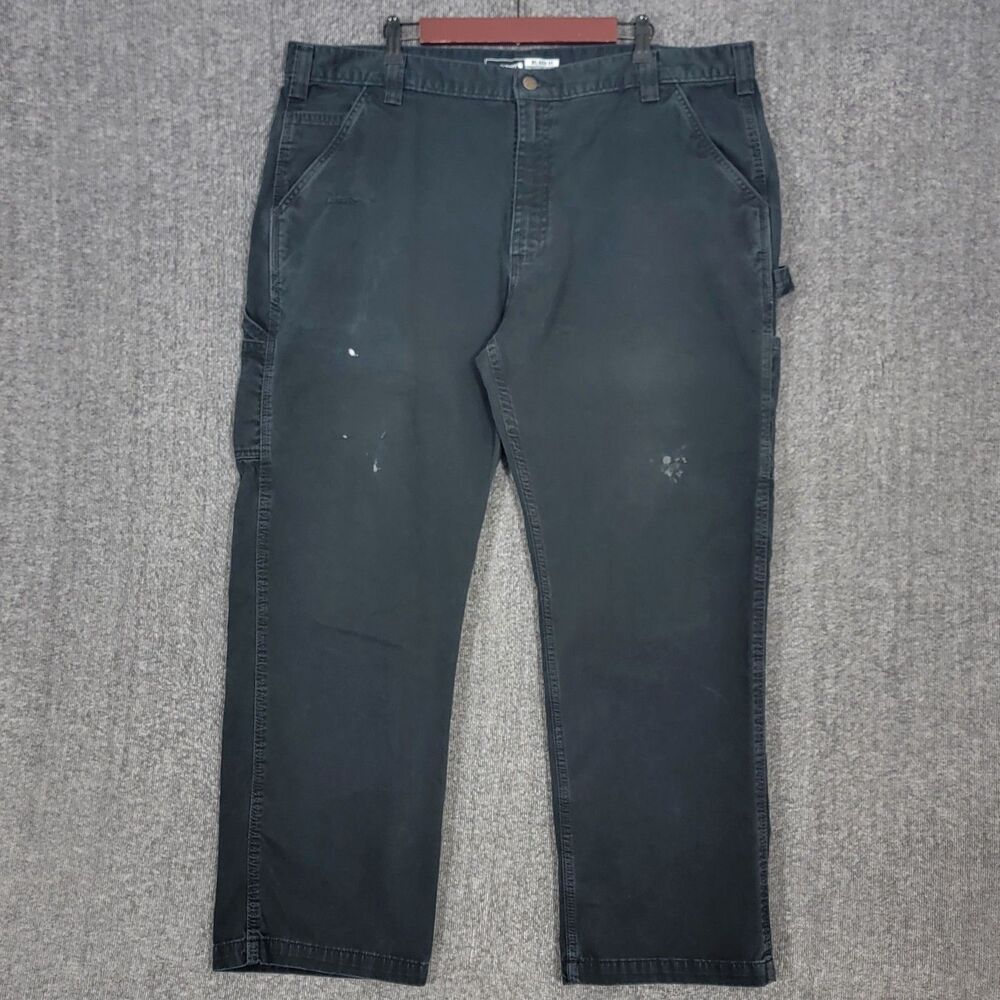 Carhartt Utility Work Pants Mens 42x29* Black Relaxed Fit Twill Carpenter Loop